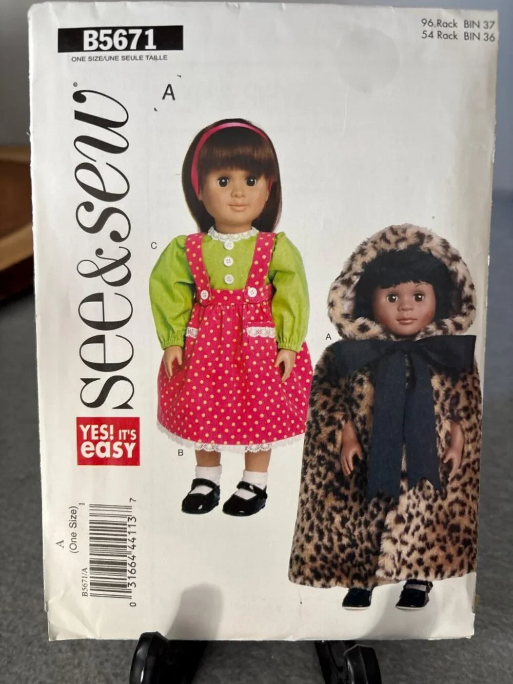 Butterick B5671 Doll Clothes Pattern Size 18